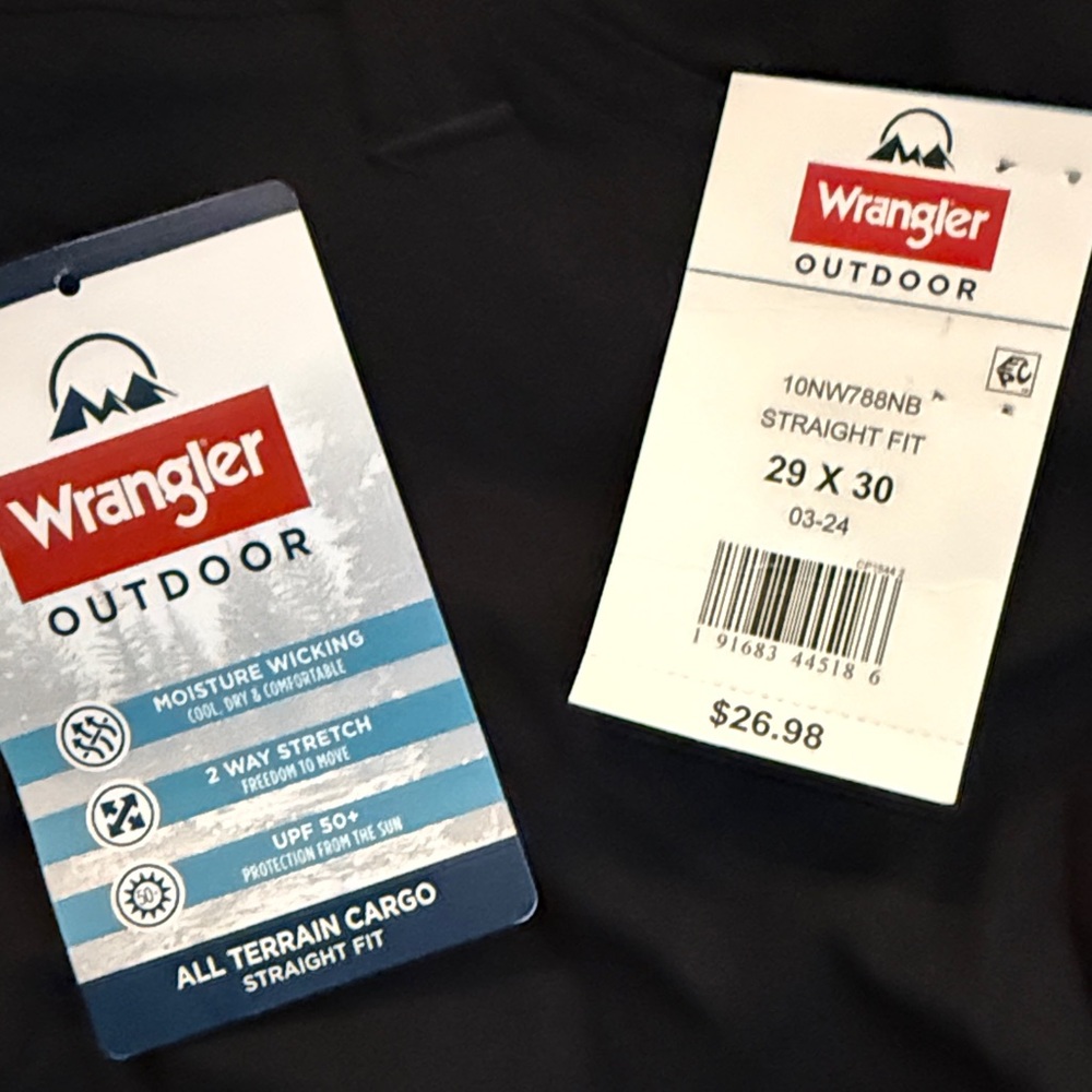 Men's wrangler Black Cargo Pants - Picture 2 of 2